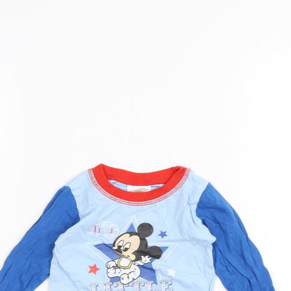 Close-up detail of Disney Baby Blue Basic T-Shirt, size 6-9, Months