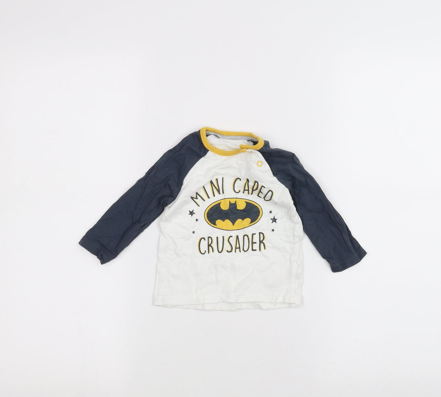 George Baby White   Basic T-Shirt Size 6-9 Months  - BATMAN