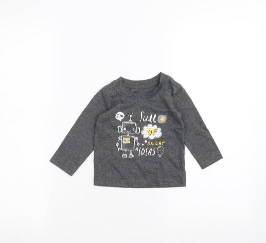 George Baby Black   Basic T-Shirt Size 6-9 Months