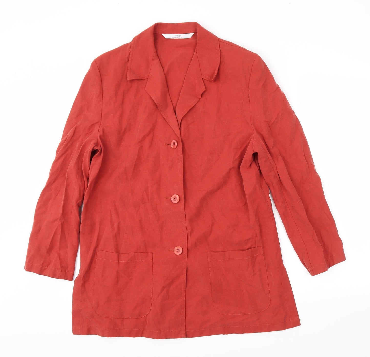 M&S Womens Red   Jacket Blazer Size 12