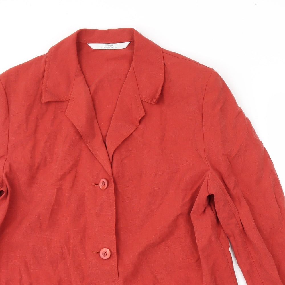 M&S Womens Red   Jacket Blazer Size 12