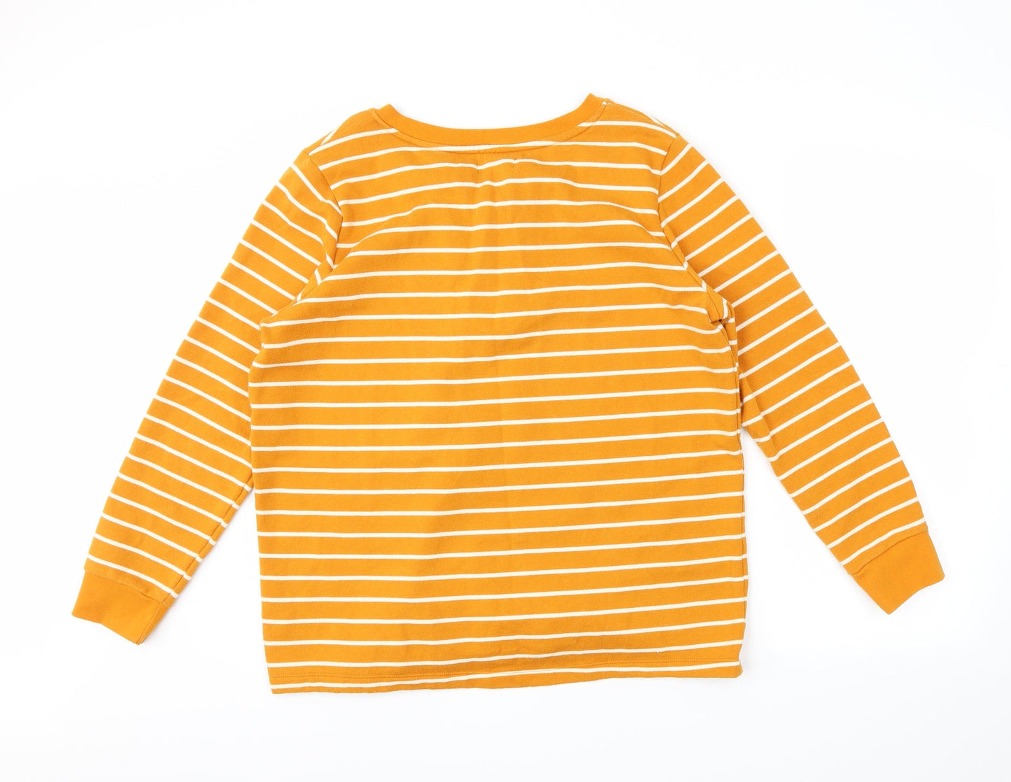 Papaya Womens Yellow Striped  Pullover Sweatshirt Size L