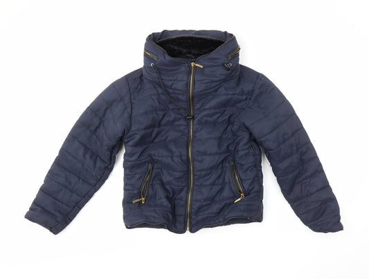 denim state Womens Blue   Puffer Jacket Coat Size S