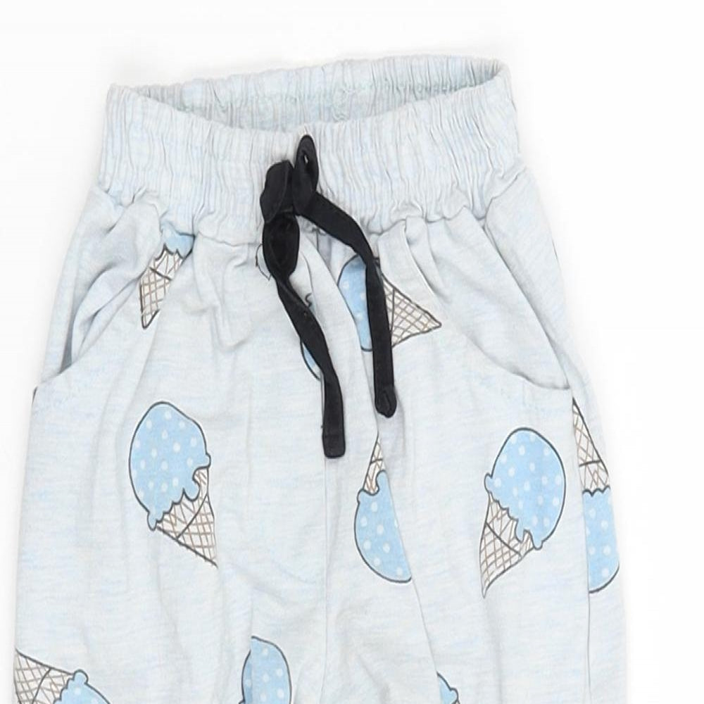 Be ou Girls Blue Solid  Cami Pyjama Pants Size 18-24 Months