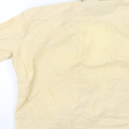 Preloved vogueraw Mens Yellow    Button-Up Size M - Label