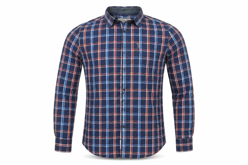 US Polo Assn. Mens Blue Check   Button-Up Size M