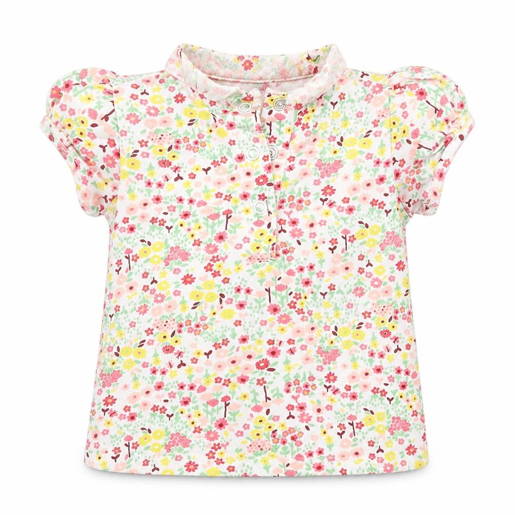 Nutmeg Girls White Floral  Basic T-Shirt Size 3-6 Months