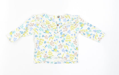 Back view of Marks & Spencer girls’ white floral basic t-shirt, size 0-3, months