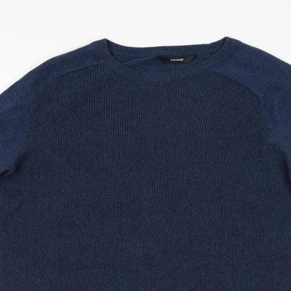 Preloved George Mens Blue   Pullover Jumper Size M - Detail