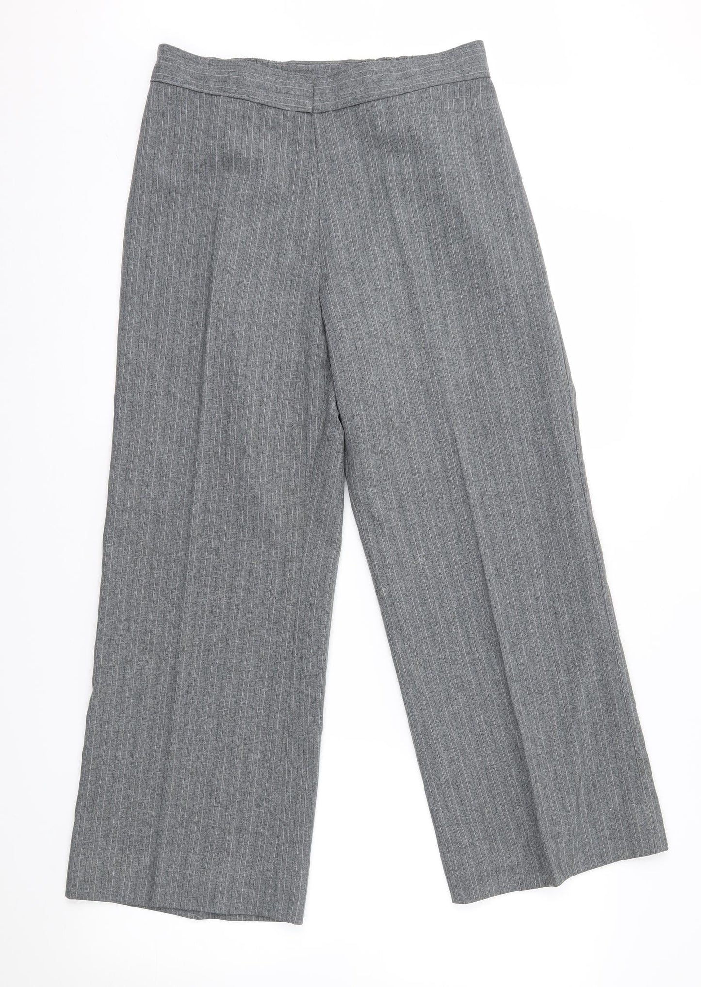 Marks and Spencer Womens Green Striped  Trousers  Size 10 L23 in