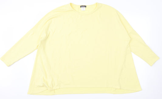 Kim&Co Womens Yellow   Henley Sweatshirt Size M