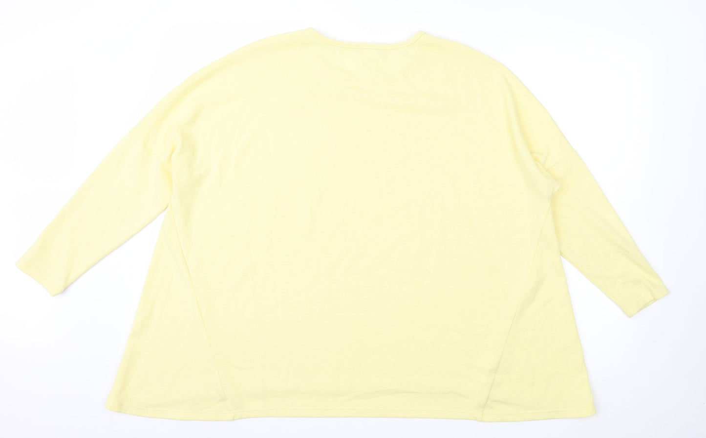 Kim&Co Womens Yellow   Henley Sweatshirt Size M