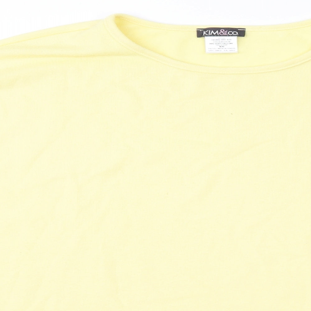 Kim&Co Womens Yellow   Henley Sweatshirt Size M