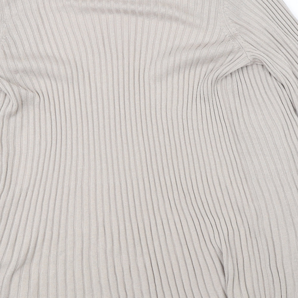 David Emmanuel Womens Beige  Knit Cardigan Jumper Size M