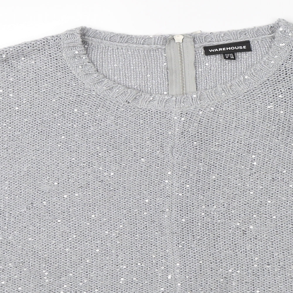 Warehouse Womens Grey   Pullover Jumper Size 10