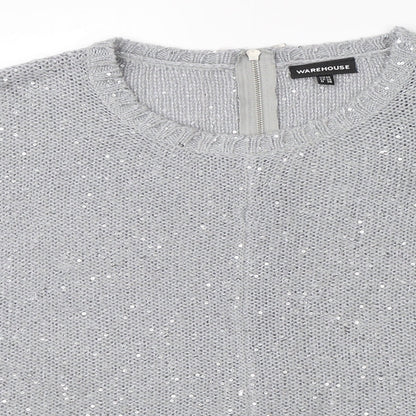 Warehouse Womens Grey   Pullover Jumper Size 10