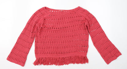 Next Womens Pink  Knit Pullover Jumper Size M
