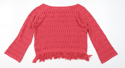 Next Womens Pink  Knit Pullover Jumper Size M