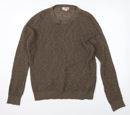 Preloved FOREVER 21 Womens Brown  Knit Pullover Jumper Size L - Front