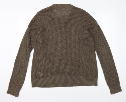 Preloved FOREVER 21 Womens Brown  Knit Pullover Jumper Size L - Back