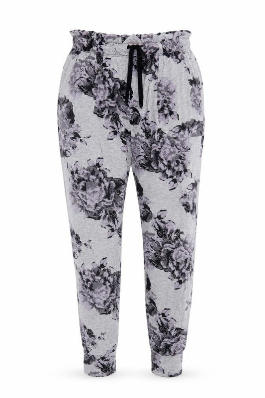 Feel Fabulous Womens Grey Floral  Pedal Pusher Trousers Size 6 L28 in