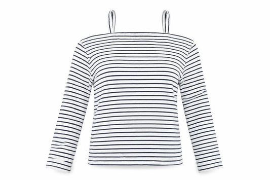 Atmosphere Womens White Striped  Basic Blouse Size 4