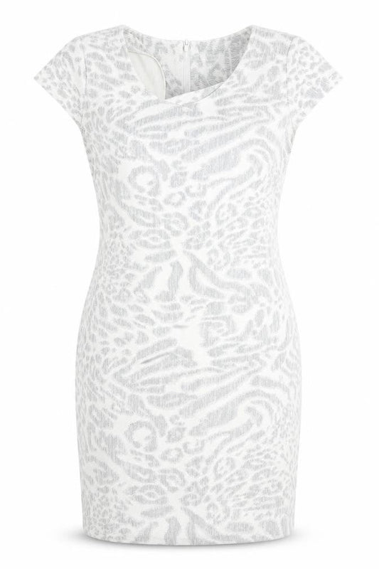 Womens Grey Animal Print  Pencil Dress  Size L