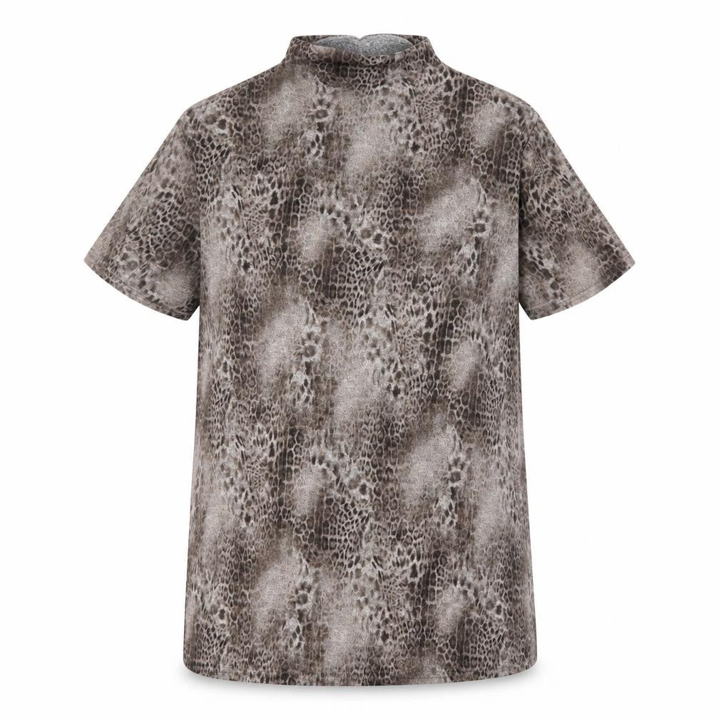 Select Womens Beige Animal Print  Basic T-Shirt Size 16