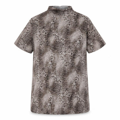 Select Womens Beige Animal Print  Basic T-Shirt Size 16