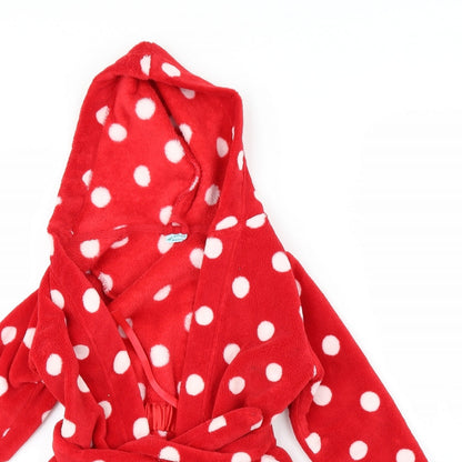 Preloved M&S Girls Red Polka Dot  Cami Robe Size 4 Years - Detail