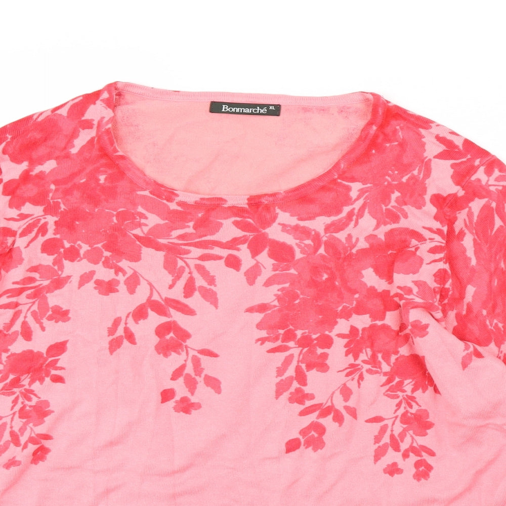 Bonmarché Womens Pink   Pullover Jumper Size XL