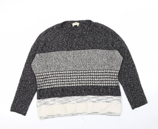 Papaya Womens Black Striped  Pullover Jumper Size XL