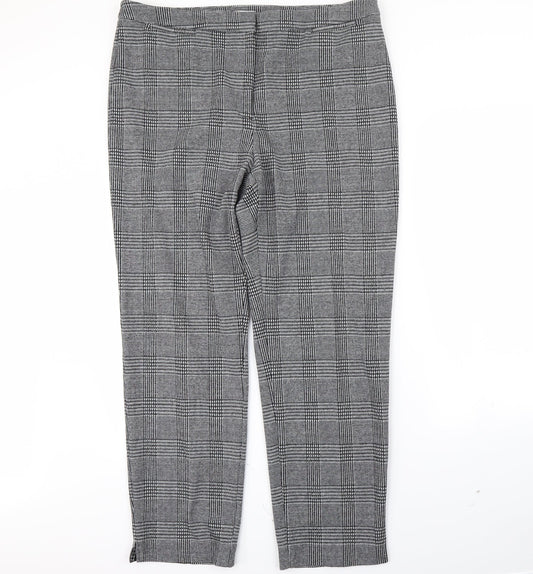 m7s Womens Black Check  Trousers  Size 18 L30 in