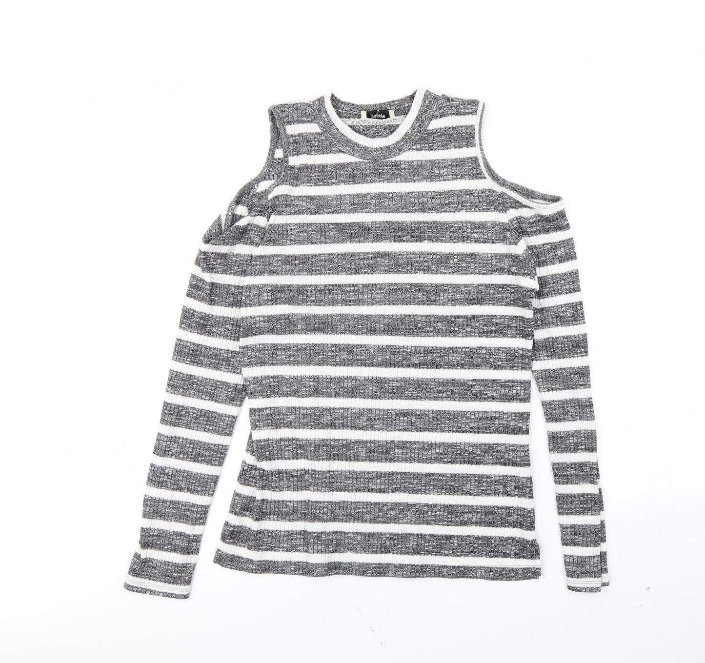 Papaya Womens Black Striped  Pullover Jumper Size 16