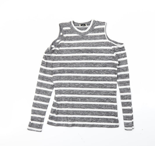 Papaya Womens Black Striped  Pullover Jumper Size 16