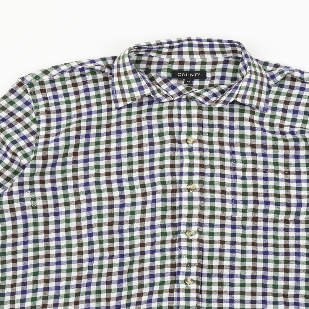 County Mens Multicoloured Check Flannel  Button-Up Size M