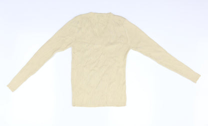 Back view of Dunnes women’s beige knit jumper, size UK 10