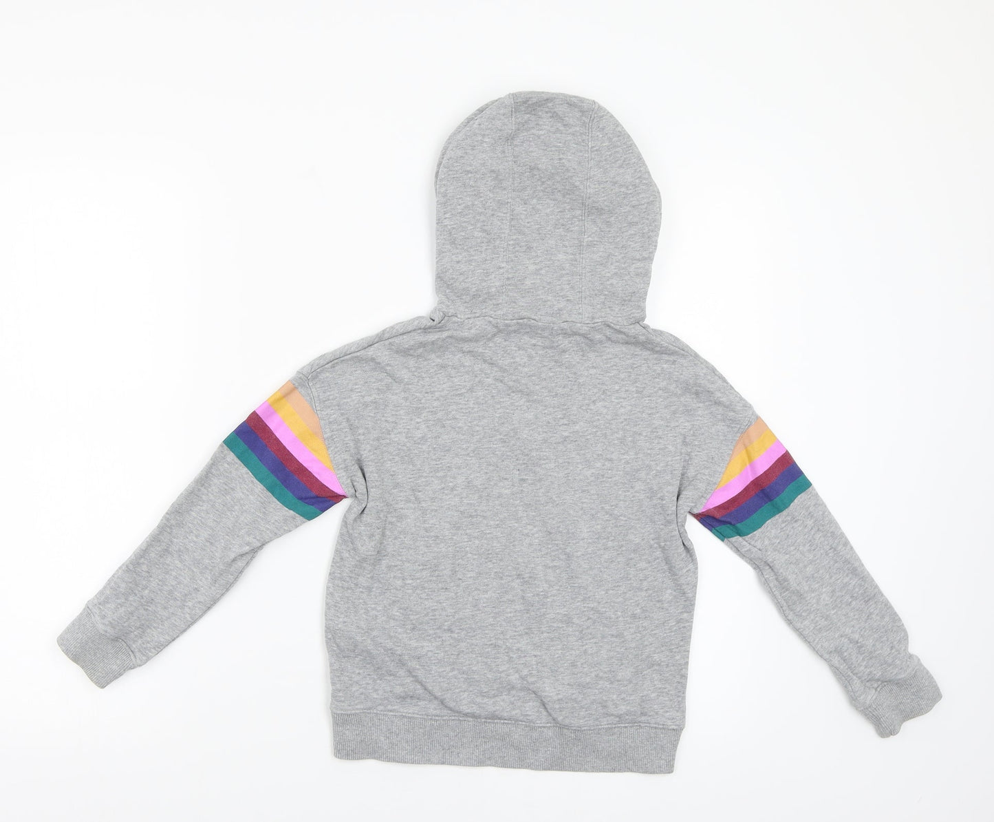 NEXT Boys Grey Striped Jersey Pullover Hoodie
