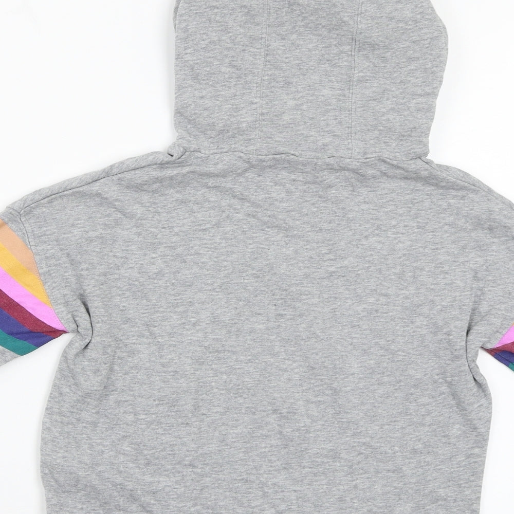 NEXT Boys Grey Striped Jersey Pullover Hoodie