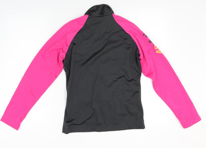 Back view of oxylane girls’ pink basic coat jacket, size 14, years