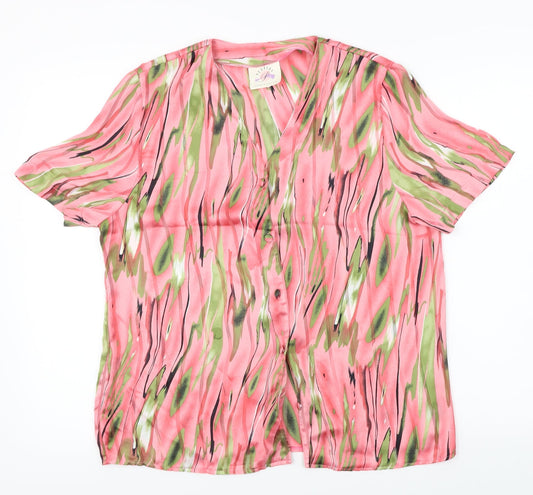 Peepers Womens Pink Floral  Basic Button-Up One Size