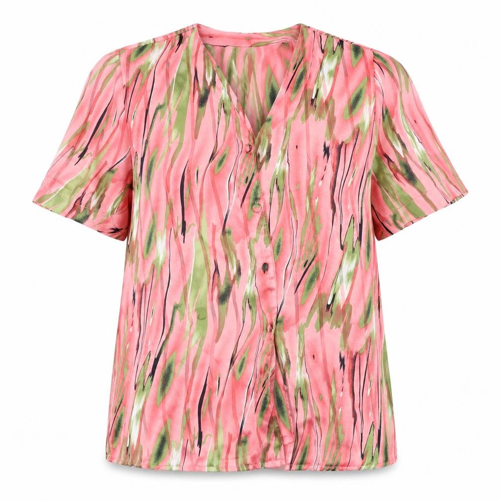 Peepers Womens Pink Floral  Basic Button-Up One Size