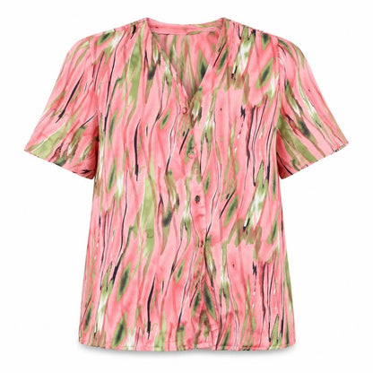 Peepers Womens Pink Floral  Basic Button-Up One Size