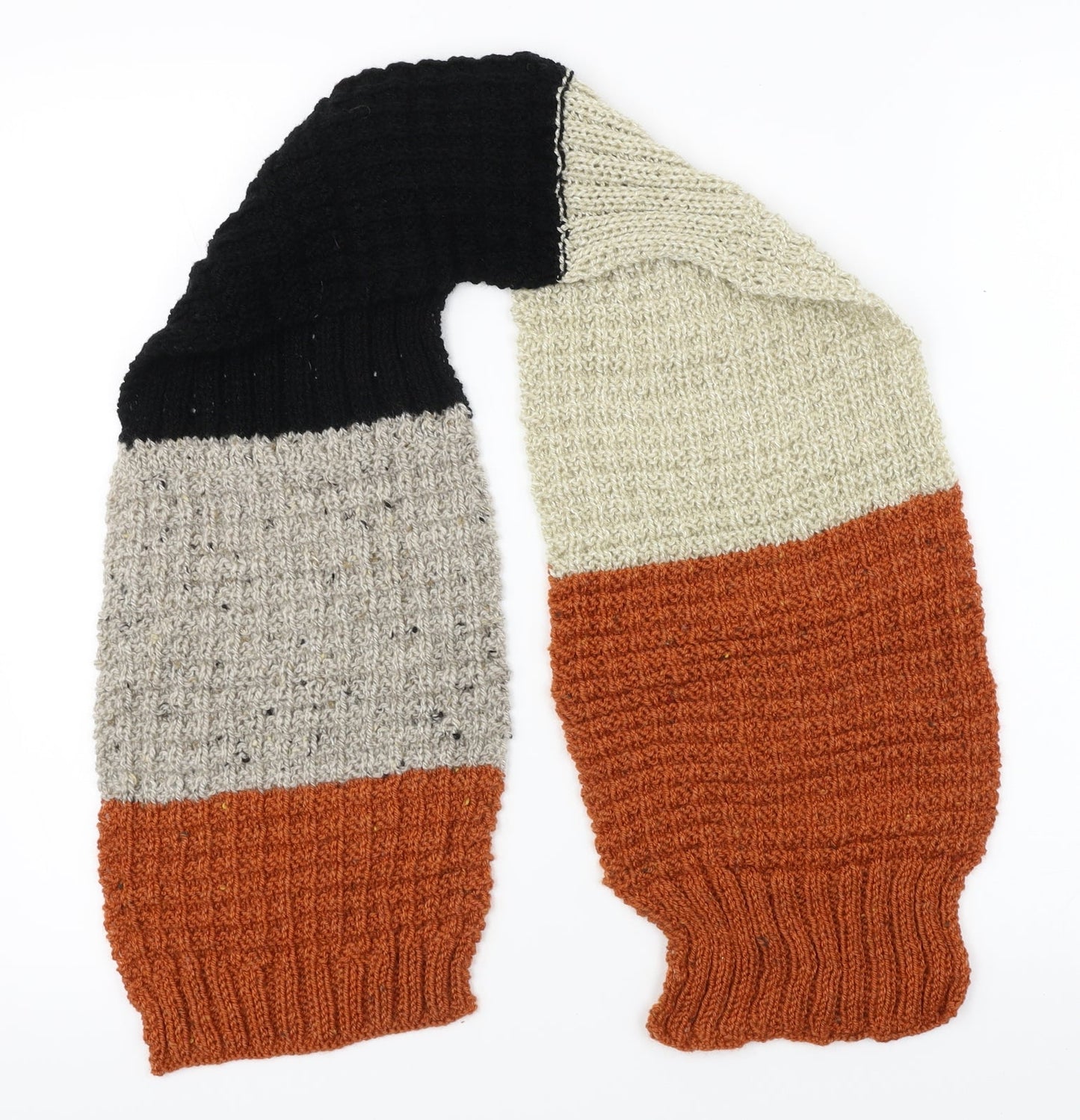 Unbranded Unisex Orange Striped   Scarf