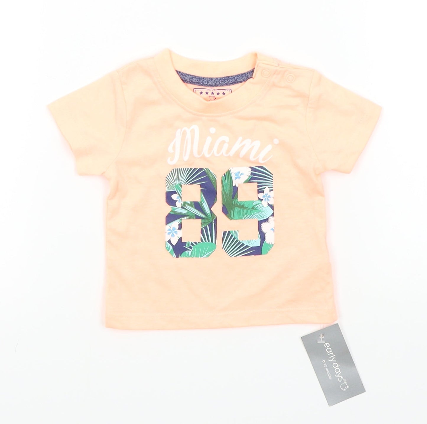 Earlydays Boys Orange   Basic T-Shirt Size 3-6 Months