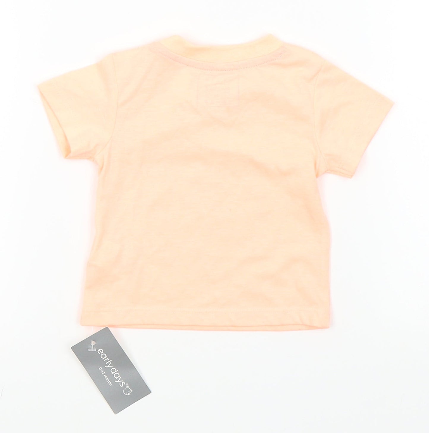 Earlydays Boys Orange   Basic T-Shirt Size 3-6 Months