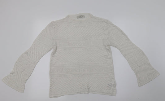NEXT Womens White   Basic Blouse Size 12  - Knitted