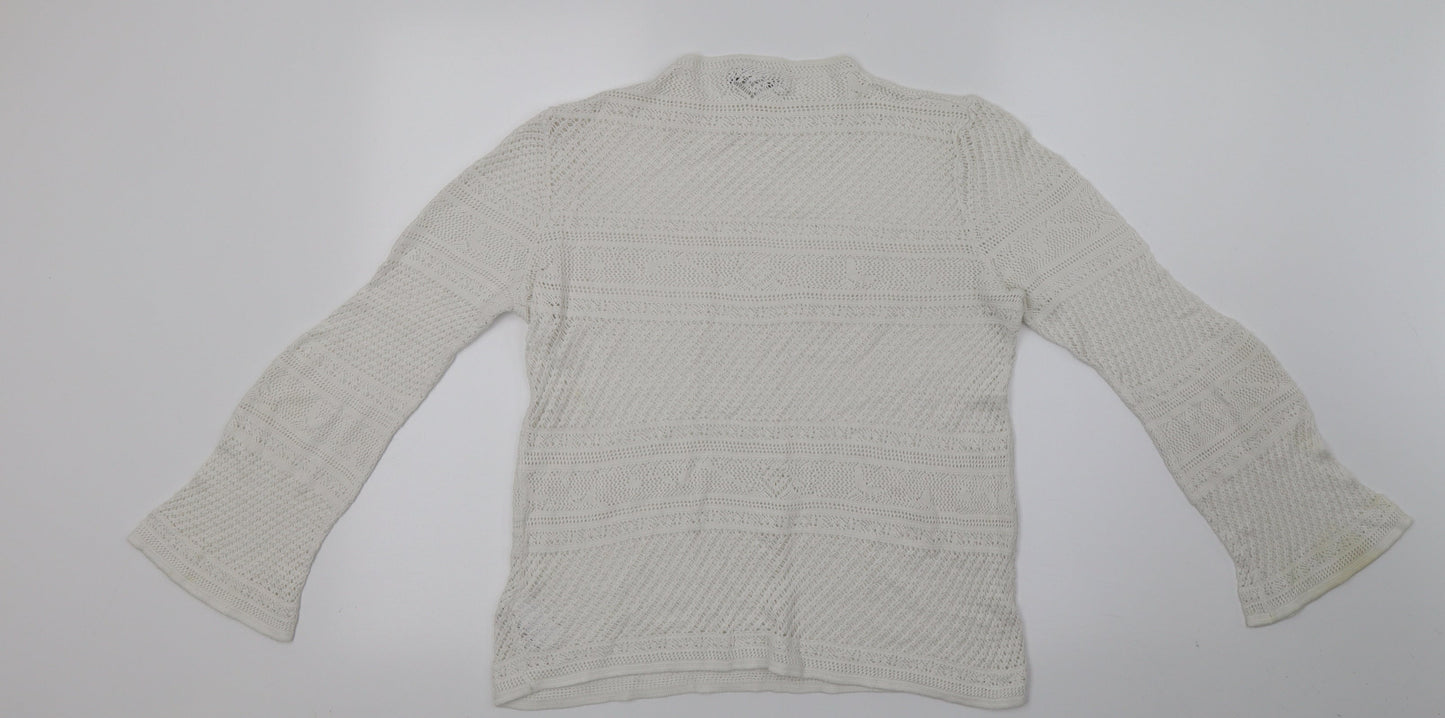 NEXT Womens White   Basic Blouse Size 12  - Knitted