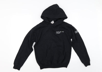 Preloved Gildan Boys Black   Pullover Hoodie Size M - Front