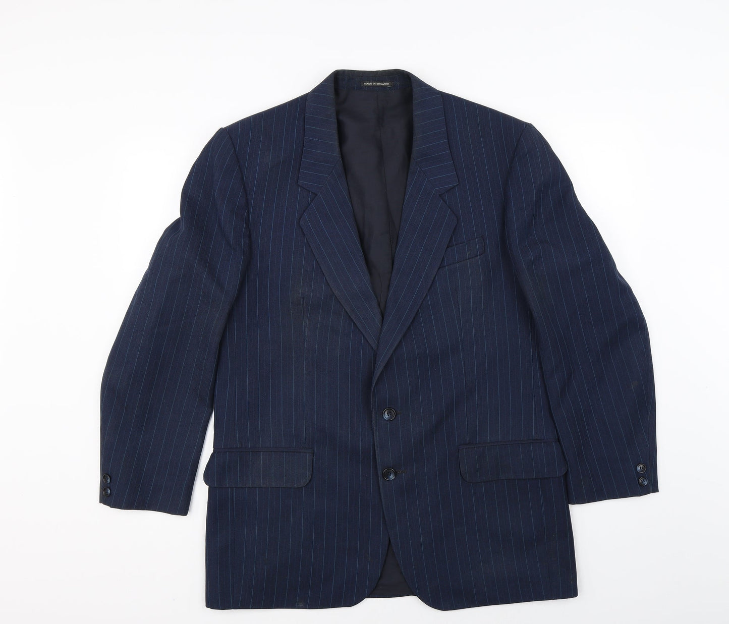 Lincroft Mens Blue Striped  Jacket Suit Jacket Size 40